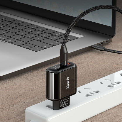 Netzladegerät McDodo CH-7170 Chocolate Display, 20W, 3A, 1 x USB-A - 1 x USB-C, Schwarz