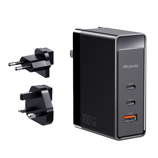 McDodo CH-8101 Pro Nuc AR Power Travel Netzladegerät, 100W, 5A, 1 x USB-A - 2 x USB-C, Schwarz