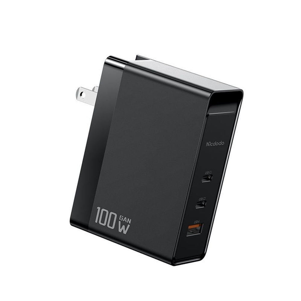 Chargeur Réseau McDodo CH-8101 Pro Nuc AR Power Travel, 100W, 5A, 1 x USB-A - 2 x USB-C, Noir