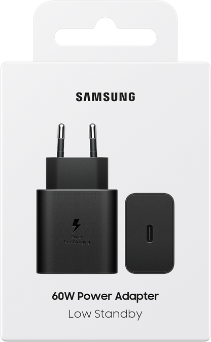 Samsung Netwerkoplader, 60W, 3A, 1 x USB-C, Zwart EP-T6010NBEGWW