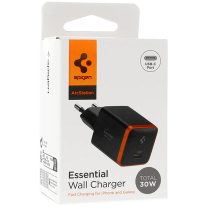 Spigen EE301EU Essential Netlader, 30W, 3A, 1 x USB-C, Zwart ACH08448