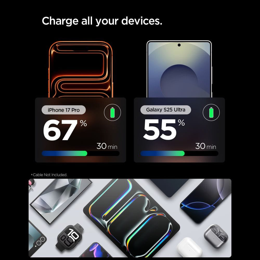 Spigen EE301EU Essential netlader, 30W, 3A, 1 x USB-C, Titan Grijs ACH10448