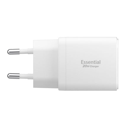 Chargeur Réseau Spigen Essential, 20W, 3A, 1 x USB-A - 1 x USB-C, Blanc ACH08704