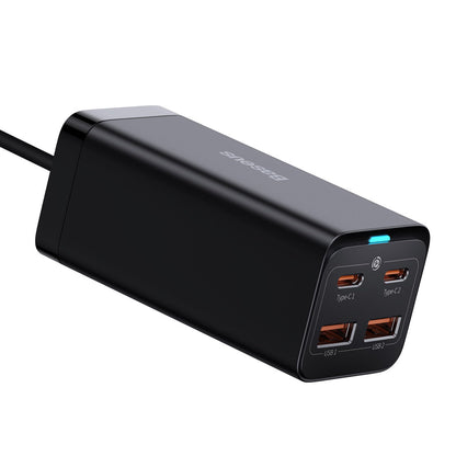 Baseus GaN3 Pro Oplaadstation, 100W, 5A, 2 x USB-A - 2 x USB-C, Zwart CCGP000101