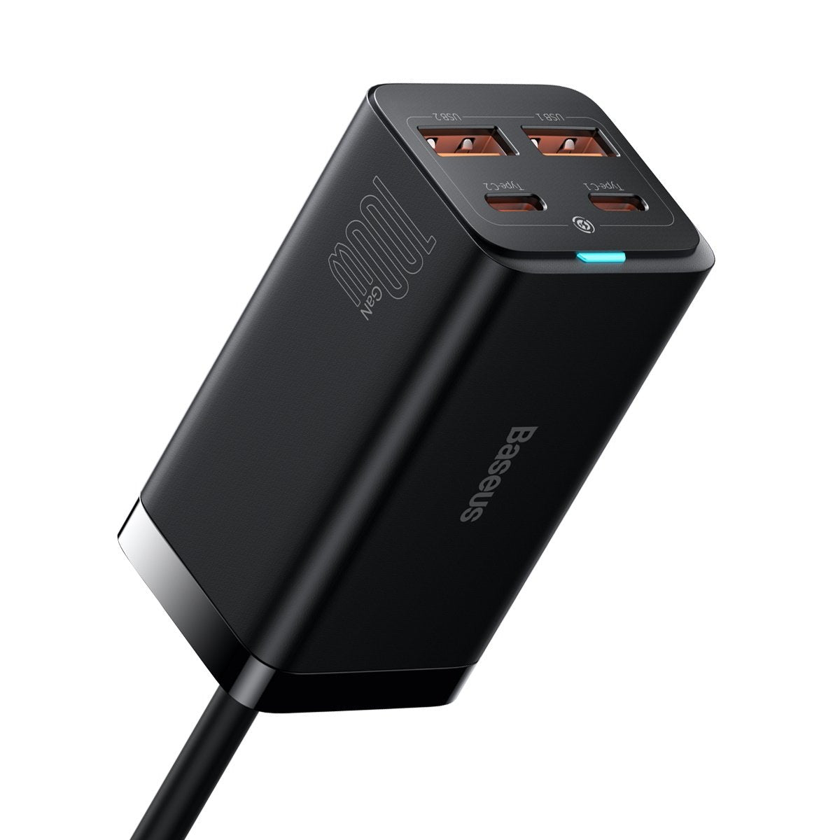 Baseus GaN3 Pro Oplaadstation, 100W, 5A, 2 x USB-A - 2 x USB-C, Zwart CCGP000101