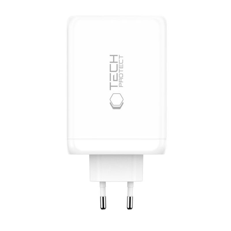 Netzladegerät Tech-Protect NC240W-GAN, 240W, 5A, 1 x USB-A - 3 x USB-C, Weiß