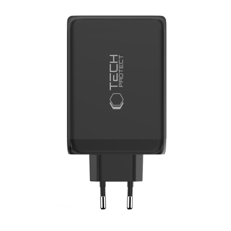 Netzladegerät Tech-Protect NC240W-GAN, 240W, 5A, 1 x USB-A - 3 x USB-C, Schwarz
