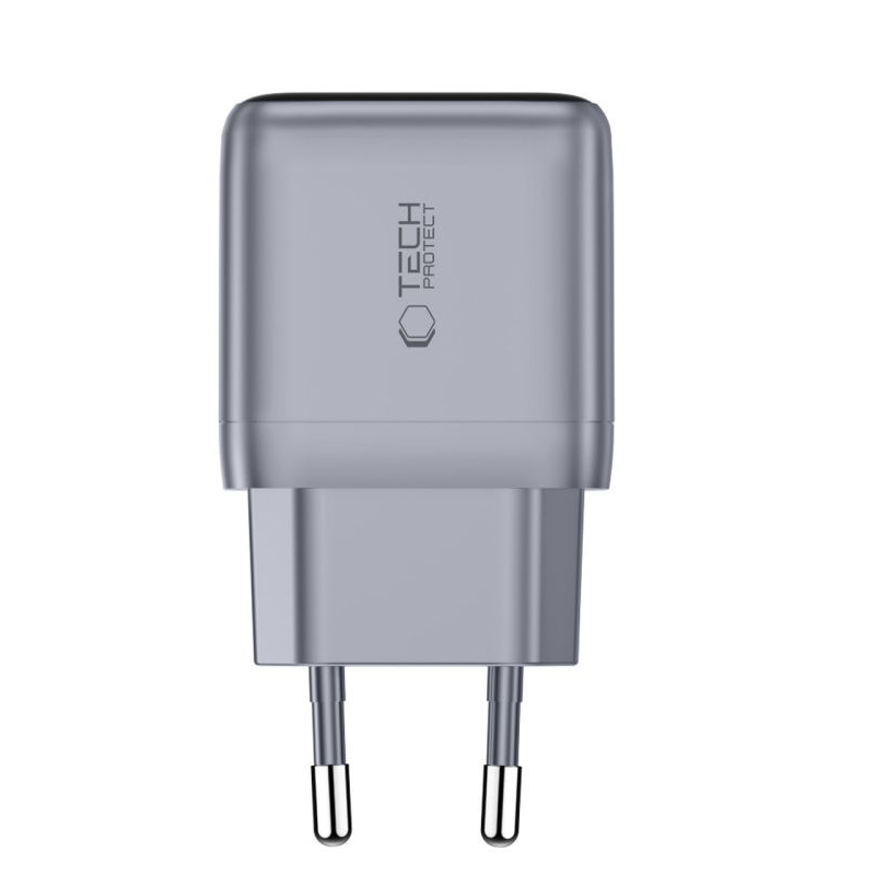 Tech-Protect NC45W Display Netzladegerät, 45W, 3A, 1 x USB-C, Grau