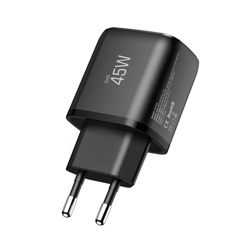 Chargeur Réseau Tech-Protect NCA45W, 45W, 3A, 1 x USB-A - 1 x USB-C, Noir