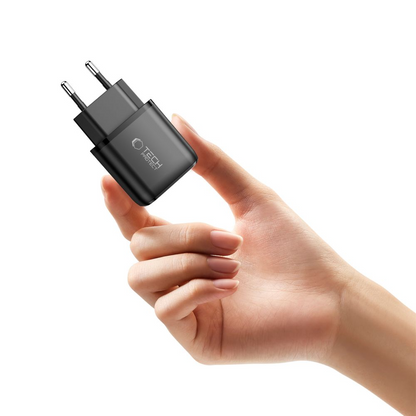 Chargeur Réseau Tech-Protect NCA45W, 45W, 3A, 1 x USB-A - 1 x USB-C, Noir