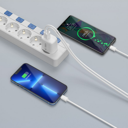 Netzladegerät Tech-Protect NCA45W, 45W, 3A, 1 x USB-A - 1 x USB-C, Weiß