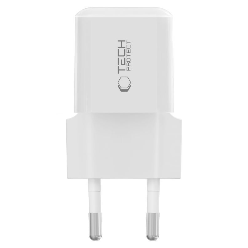 Chargeur secteur Tech-Protect NCM25, 25W, 3A, 1 x USB-C, Blanc