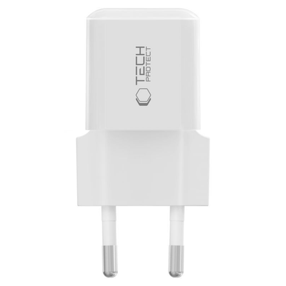 Chargeur secteur Tech-Protect NCM25, 25W, 3A, 1 x USB-C, Blanc