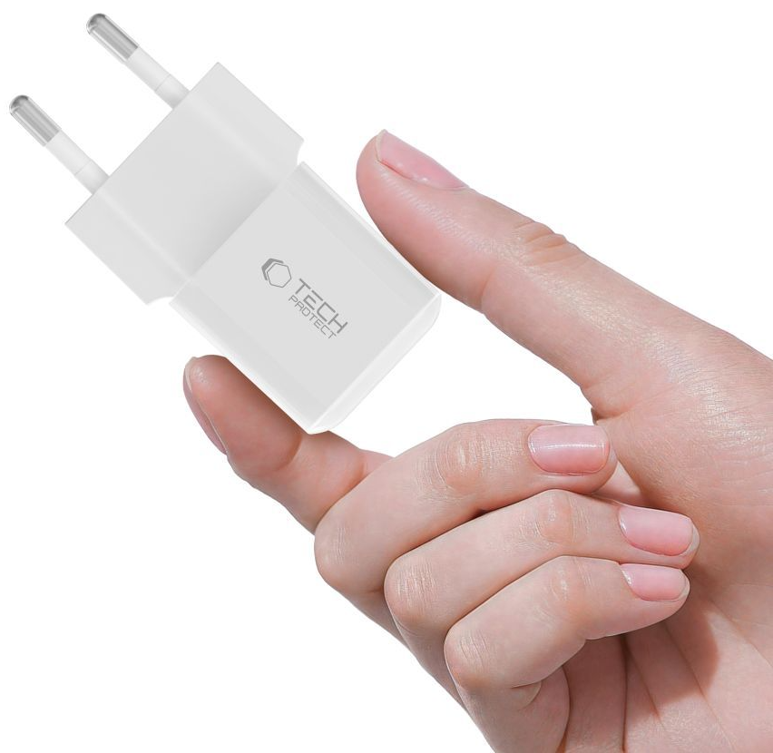 Chargeur secteur Tech-Protect NCM25, 25W, 3A, 1 x USB-C, Blanc