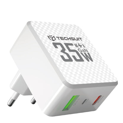 Chargeur Réseau Techsuit CHPD173 Tiny, 35W, 3A, 1 x USB-A - 1 x USB-C, Blanc