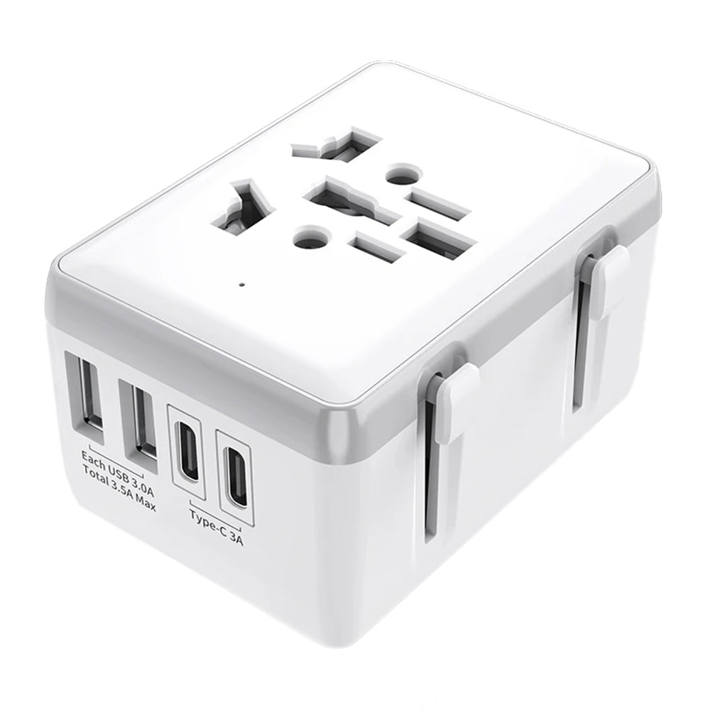 Chargeur Réseau Techsuit HHt204A Travel, 15W, 3A, 2 x USB-A - 2 x USB-C, Blanc