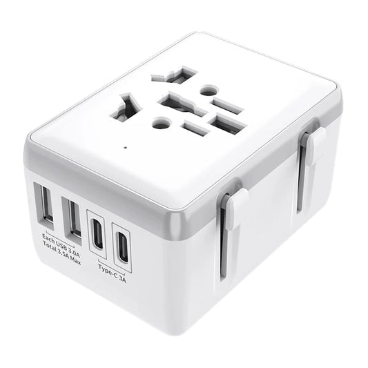 Netzladegerät Techsuit HHt204A Travel, 15W, 3A, 2 x USB-A - 2 x USB-C, Weiß
