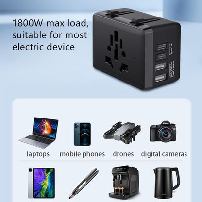 Chargeur Réseau Techsuit HHt204A Travel, 15W, 3A, 2 x USB-A - 2 x USB-C, Blanc