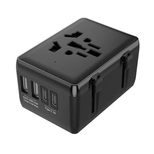 Netzladegerät Techsuit HHt204A Travel, 15W, 3A, 2 x USB-A - 2 x USB-C, Schwarz