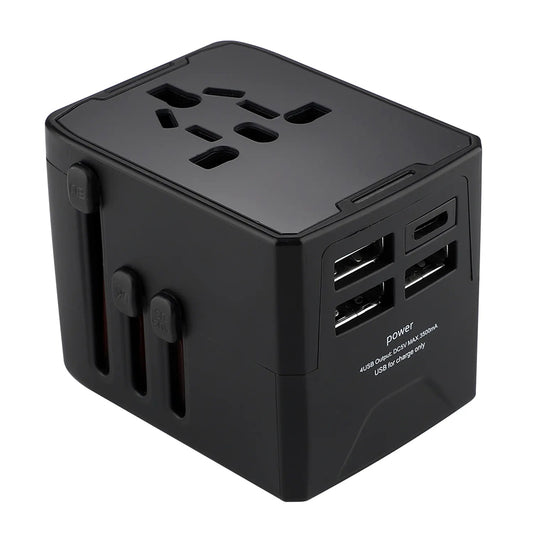 Netzladegerät Techsuit HHT520 Travel, 15W, 3A, 3 x USB-A - 1 x USB-C, Schwarz
