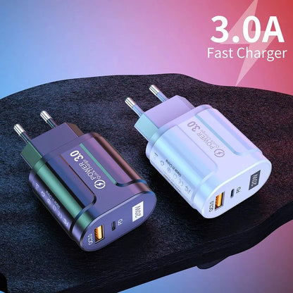 Techsuit Premium Netzladegerät, 20W, 3A, 1 x USB-A - 1 x USB-C, Weiß