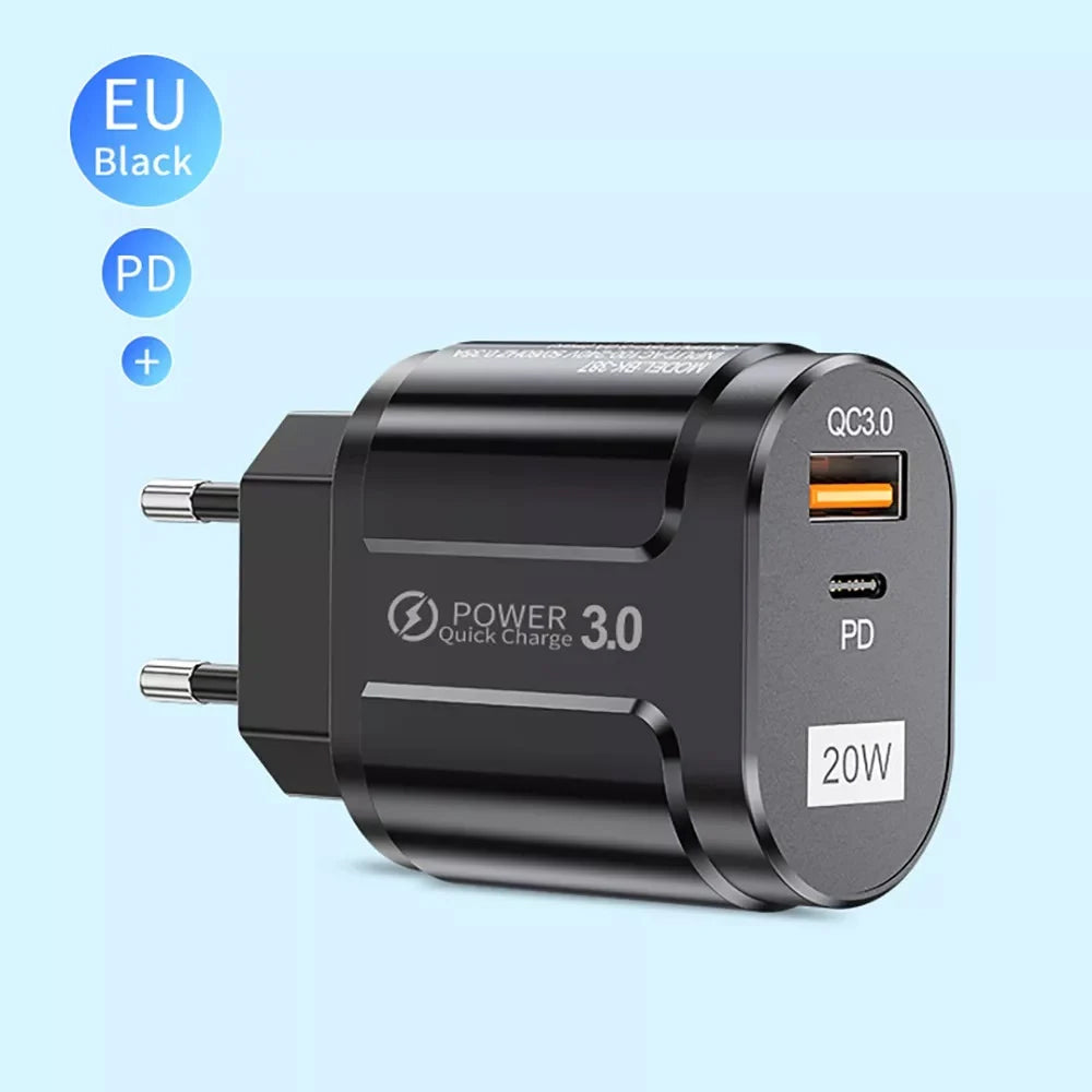 Techsuit Premium Netzladegerät, 20W, 3A, 1 x USB-A - 1 x USB-C, Weiß