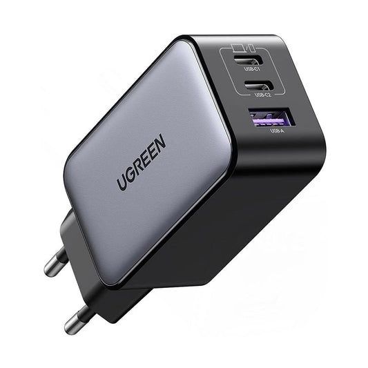 UGREEN CD244 Netvoeding (10335), 65W, 3A, 1 x USB-A - 2 x USB-C, Grijs