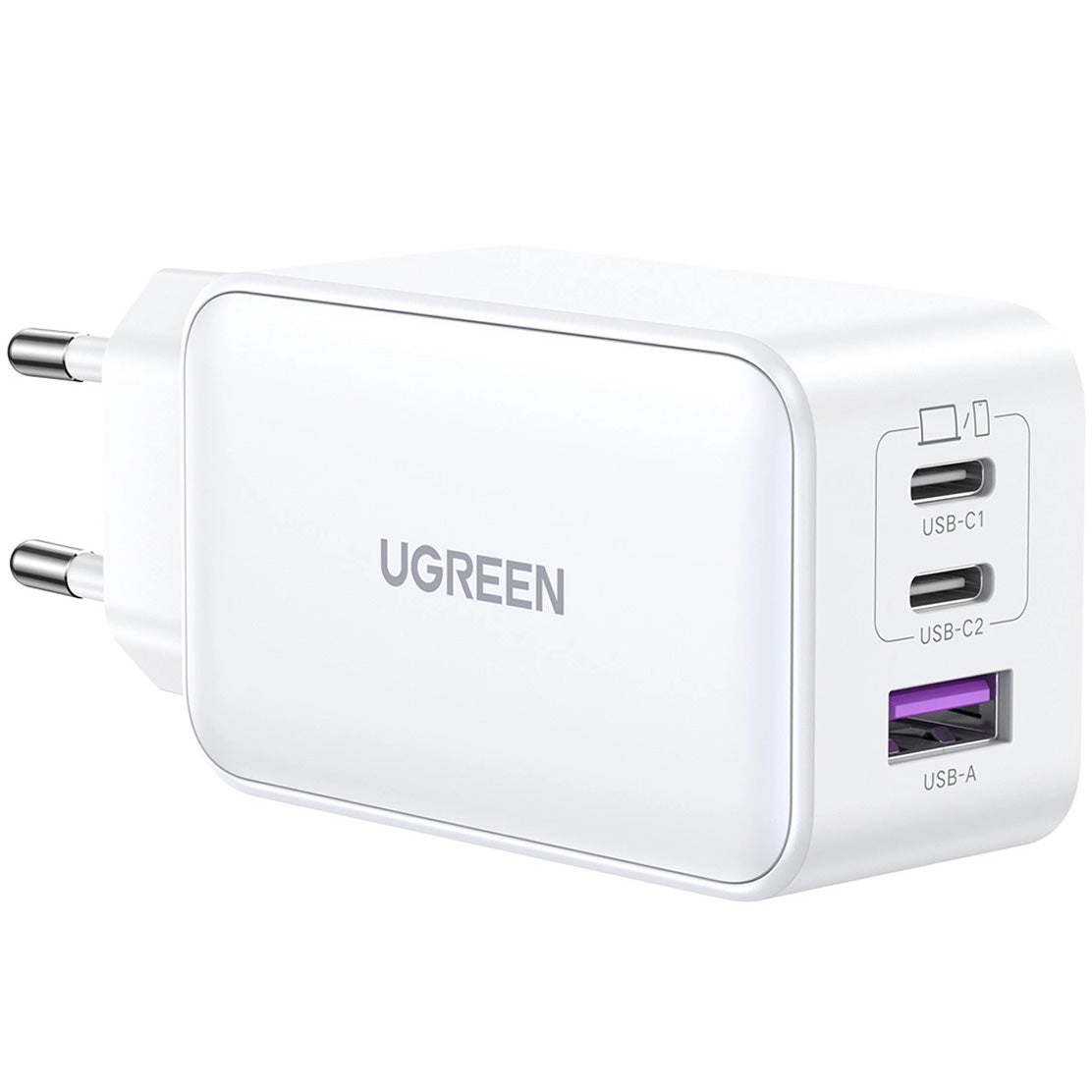 Netwerkoplader UGREEN CD244, 65W, 3A, 1 x USB-A - 2 x USB-C, Wit