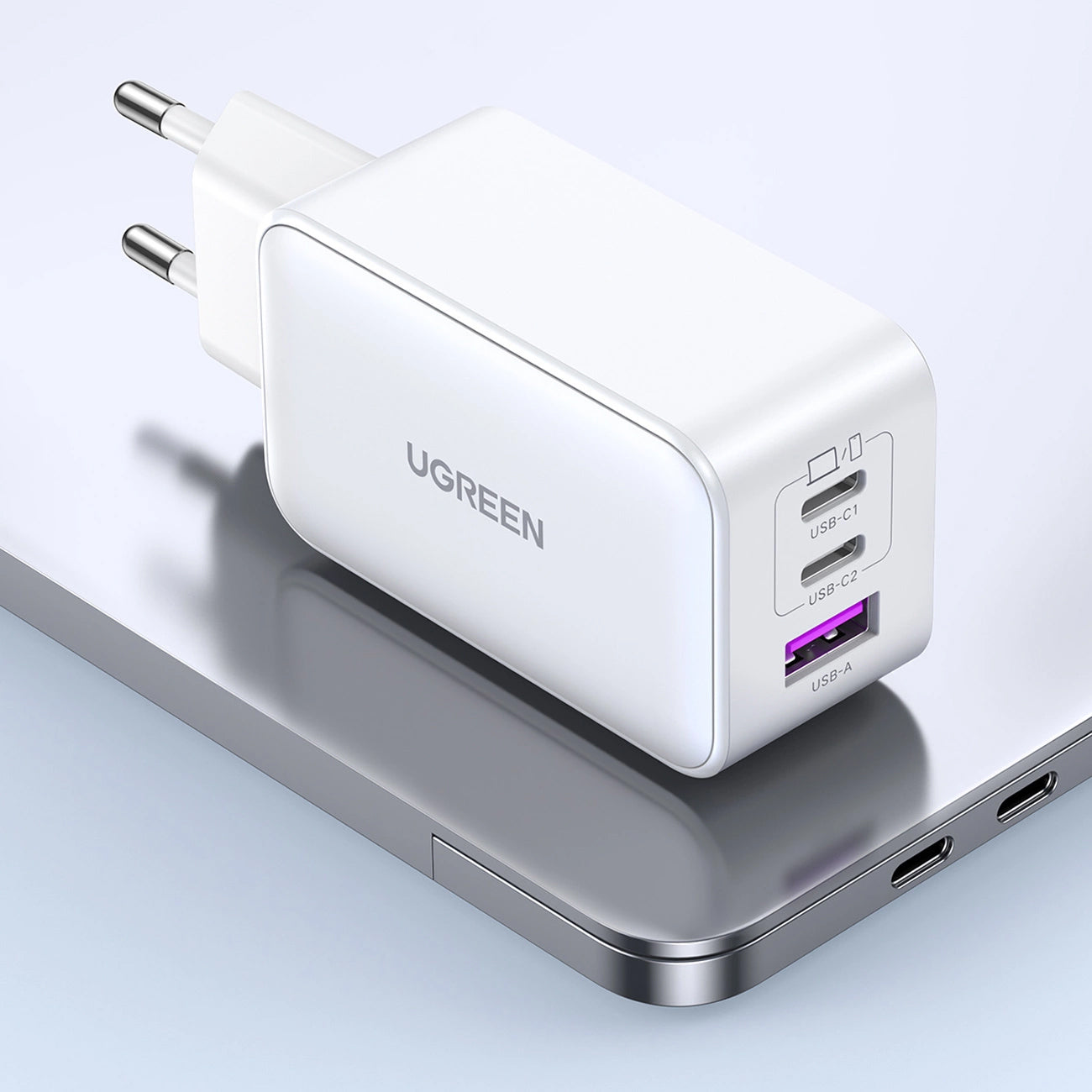 Netwerkoplader UGREEN CD244, 65W, 3A, 1 x USB-A - 2 x USB-C, Wit