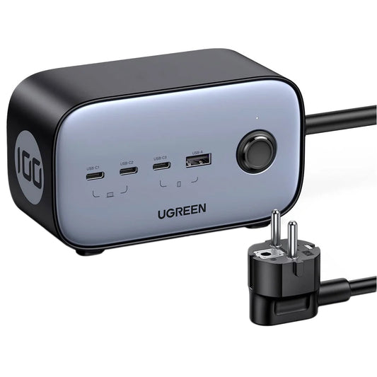 Rallonge UGREEN CD270, 2 x Schuko, Gris