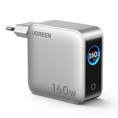 UGREEN Nexode Pro X774 (65637B) Netzladegerät mit Display, 160 W, 5 A, 1 × USB-A – 4 × USB-C, Grau