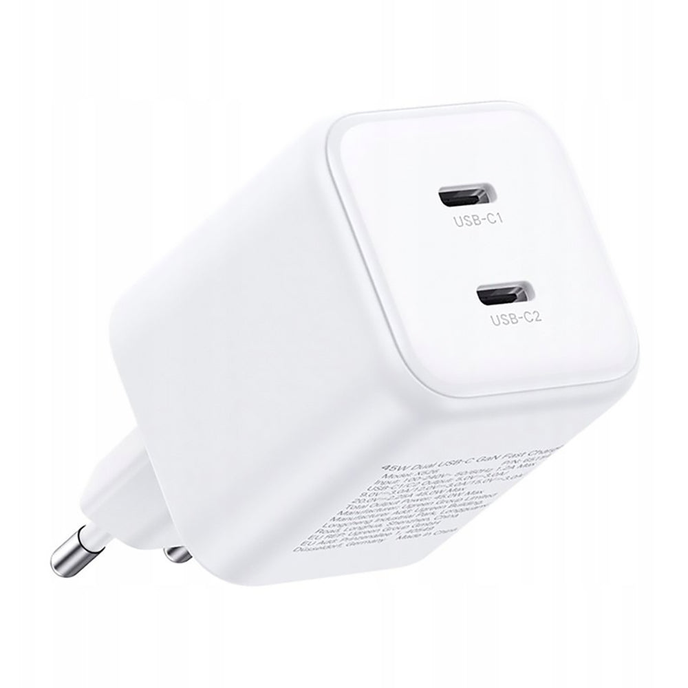 Netlader UGREEN X526 (65154), 45W, 3A, 2 x USB-C, Wit