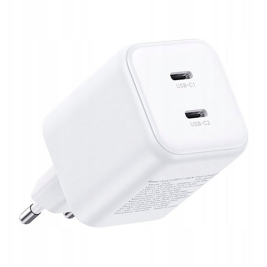 Netlader UGREEN X526 (65154), 45W, 3A, 2 x USB-C, Wit