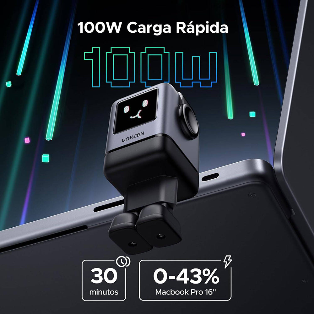 Chargeur Réseau UGREEN X688 Uno, 100W, 5A, 1 x USB-A - 3 x USB-C, Noir