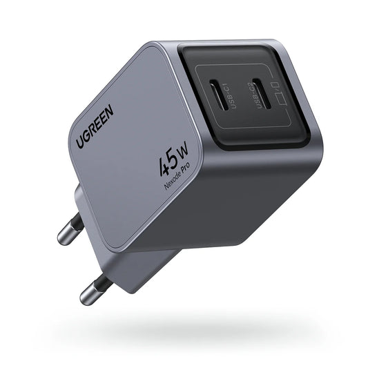 Chargeur réseau UGREEN X707 Nexode Pro, 45W, 3A, 2 x USB-C, Gris 
