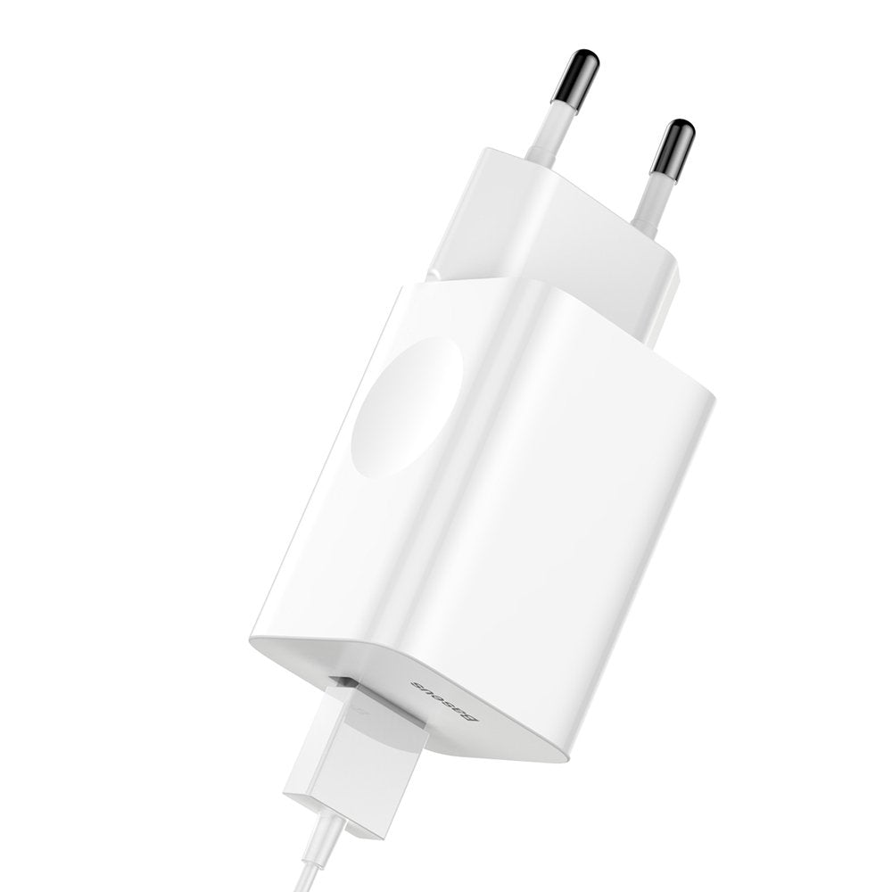 Chargeur Réseau Baseus, 24W, 3A, 1 x USB-A, Blanc CCALL-BX02