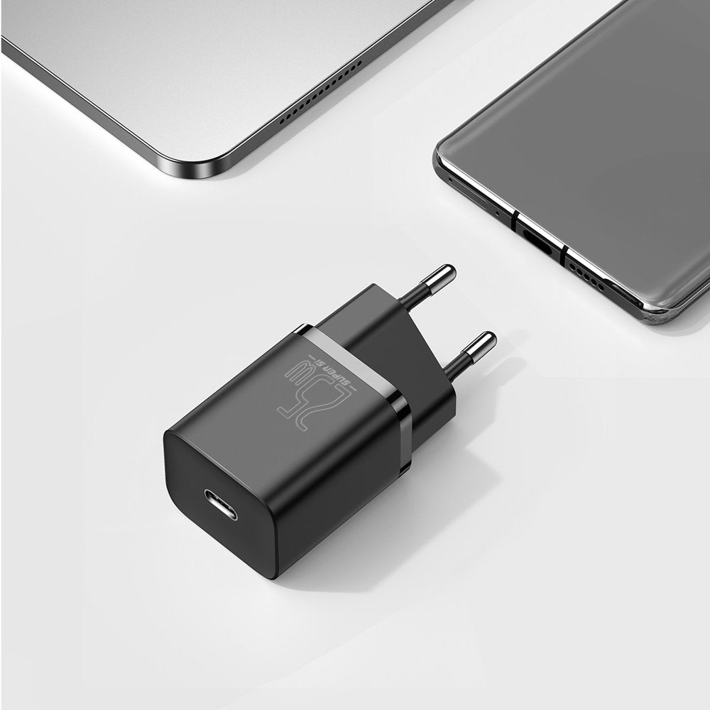 Baseus Super Si Network Charger, 25W, 3A, 1 x USB-C, Noir CCSP020101