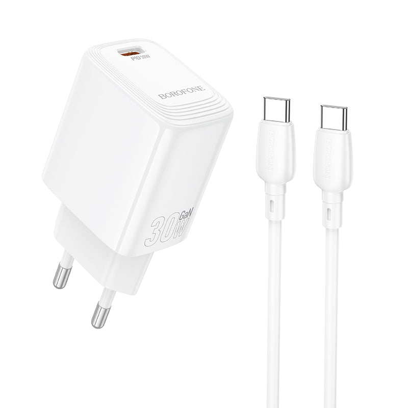 Netwerkoplader met USB-C Kabel Borofone BN28 Fuente, 30W, 3A, 1 x USB-C, Wit