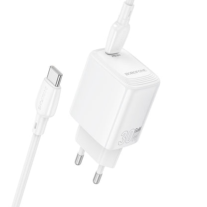 Netwerkoplader met USB-C Kabel Borofone BN28 Fuente, 30W, 3A, 1 x USB-C, Wit
