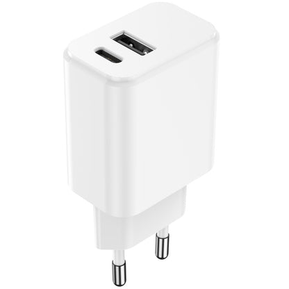 Netwerkoplader Setty, 20W, 3A, 1 x USB-A - 1 x USB-C, Wit