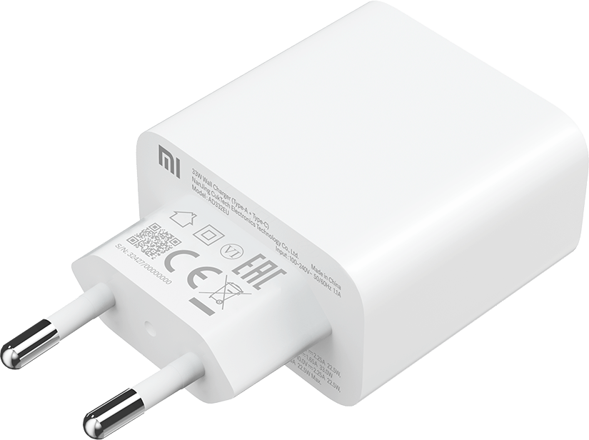 Xiaomi Netwerkoplader, 33W, 3A, 1 x USB-A - 1 x USB-C, Wit BHR4996996GL