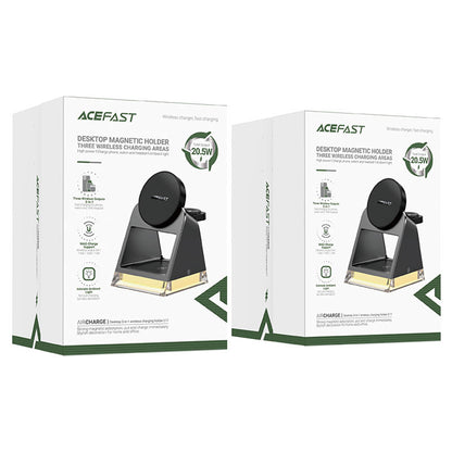 Chargeur Réseau Sans Fil Acefast E17 3-en-1, 15W, 1.67A, Noir