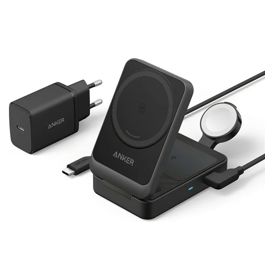 Anker MagGo 3in1 Wireless Netzladegerät, 15W, 1.67A, Schwarz, Wiederverpackt B2557311
