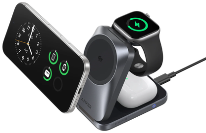 Chargeur Secteur Sans Fil Anker Prime MagGo 3en1, 25W, Noir A25N1
