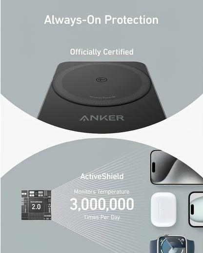 Anker MagGo 3in1 Wireless Netzladegerät, 15W, 1.67A, Schwarz, Wiederverpackt B2557311