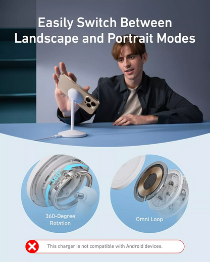 Anker MagGo Stand Wireless Netzladegerät, 15W, 1.67A, Weiß A25X1H21