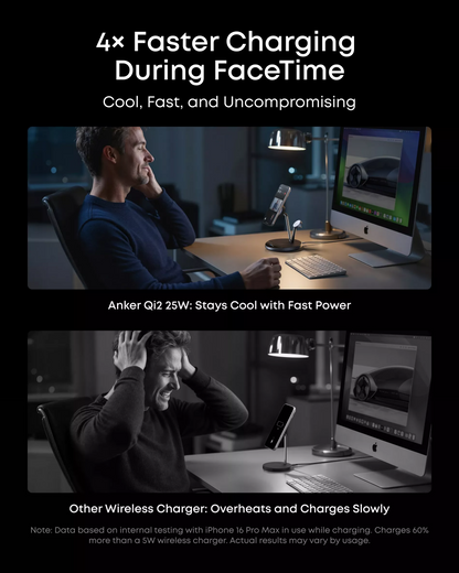 Anker Prime MagGo AirCool 3in1 Wireless Netzladegerät, 25W, Schwarz B25X7G11