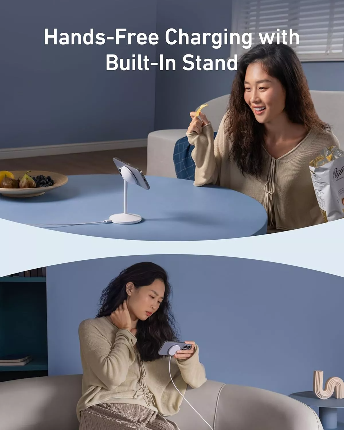 Anker MagGo Stand Wireless Netzladegerät, 15W, 1.67A, Weiß A25X1H21