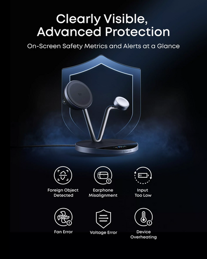 Anker Prime MagGo AirCool 3in1 Wireless Netzladegerät, 25W, Schwarz B25X7G11