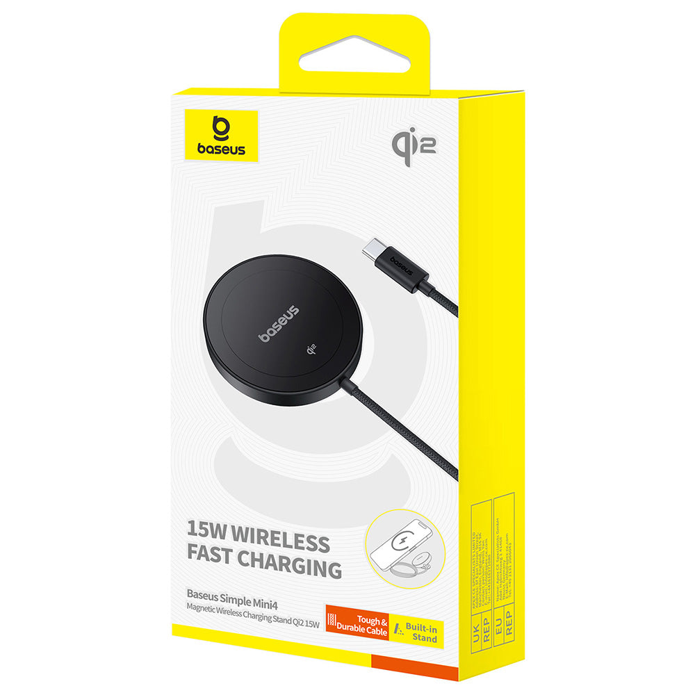 Draadloze Netwerkoplader Baseus Simple Mini4, 15W, 1.67A, Zwart P10273300121-02